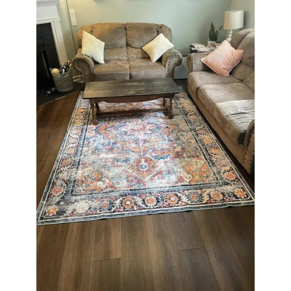 New 6x9 Washable Boho Vintage Rug Non-Shedding Carpet for Home & Room Decor